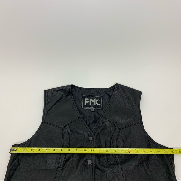 First Manufacturing Motorcycle Gear Black Leather Button Up Vest Size XXL - Picture 15 of 16